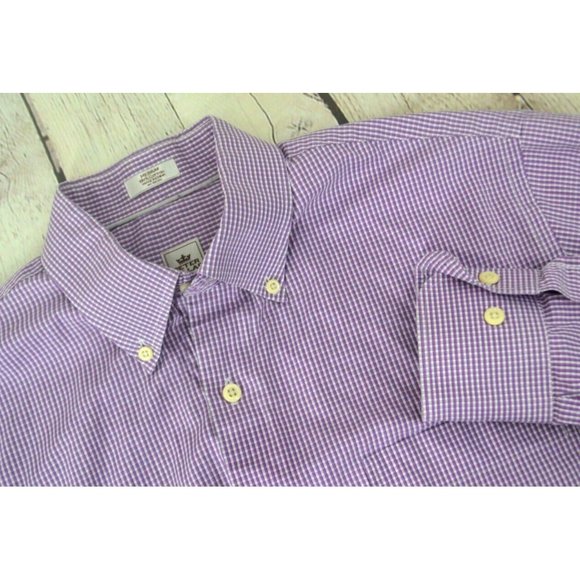 Peter Millar Other - PETER MILLAR Crown Finish Long Sleeve Button Front Shirt SIZE MED Purple Check